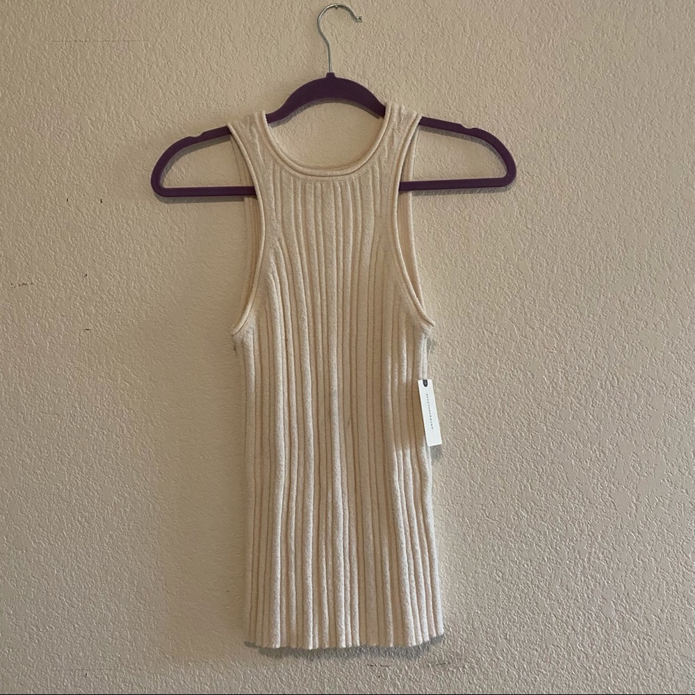 Anthropologie white high neck top